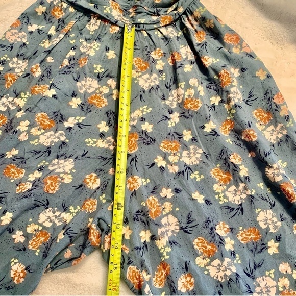 BOG Collective Jumpsuit Small Sleeveless Ocean Blue Boho Floral Cotton - Picture 14 of 16